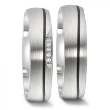 Trauringe Carbon von Weidner 76009 + 86009